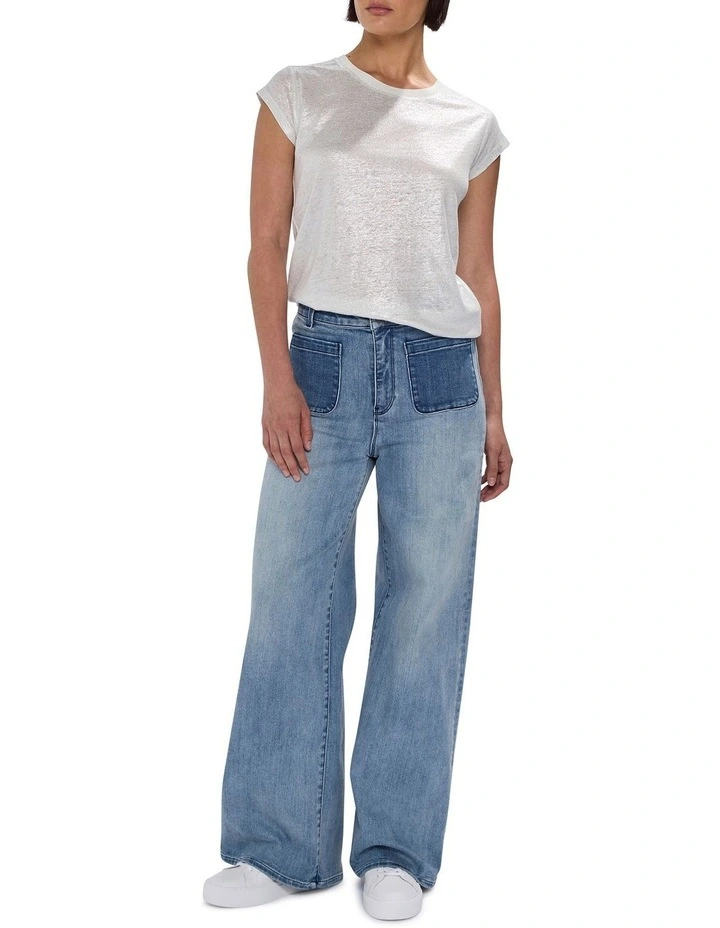As Love Glows Foil Linen Tee in Ivory image 2