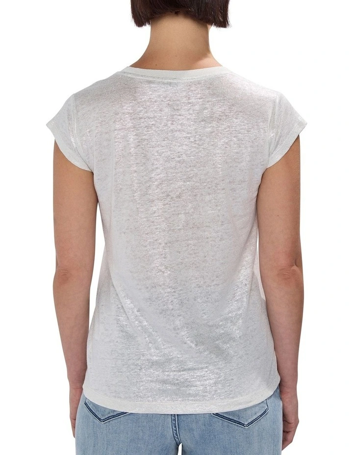As Love Glows Foil Linen Tee in Ivory image 4