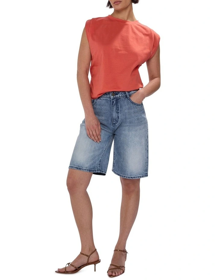 Darcy Mercerised Cotton Tee in Chilli Oil image 2