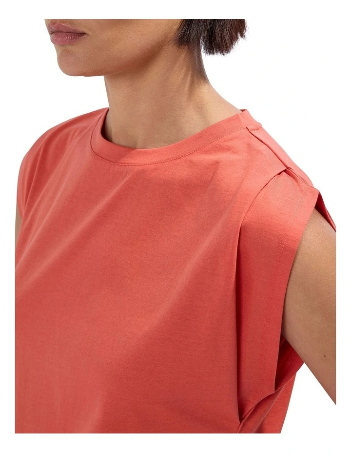 Darcy Mercerised Cotton Tee in Chilli Oil image 3