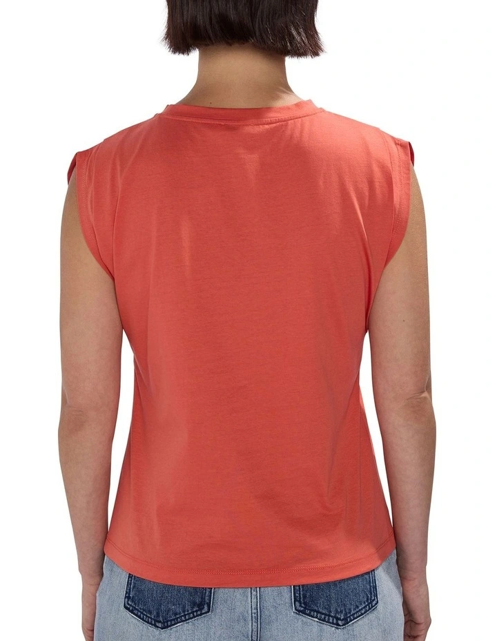 Darcy Mercerised Cotton Tee in Chilli Oil image 4