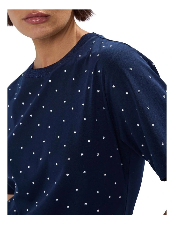 Amelie Hot Fix Tee in Navy image 3