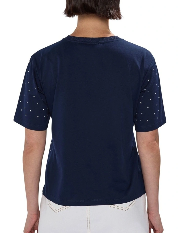 Amelie Hot Fix Tee in Navy image 4
