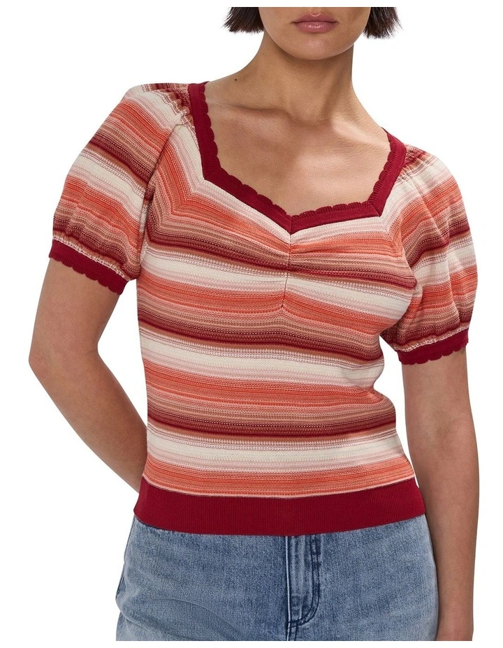 Down With Love Knit in Orange Stripe image 1