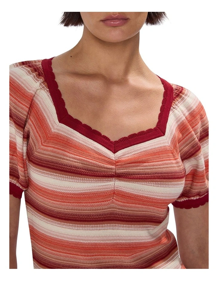 Down With Love Knit in Orange Stripe image 3