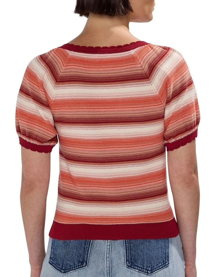 Down With Love Knit in Orange Stripe image 4