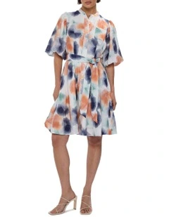 Too Spot To Handle Dress in White Multi