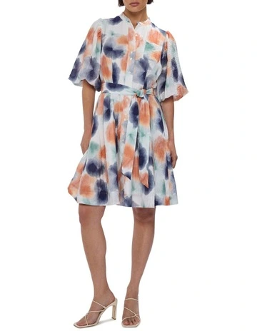 Too Spot To Handle Dress in White Multi