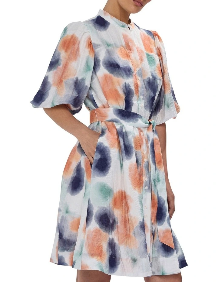 Too Spot To Handle Dress in White Multi image 2