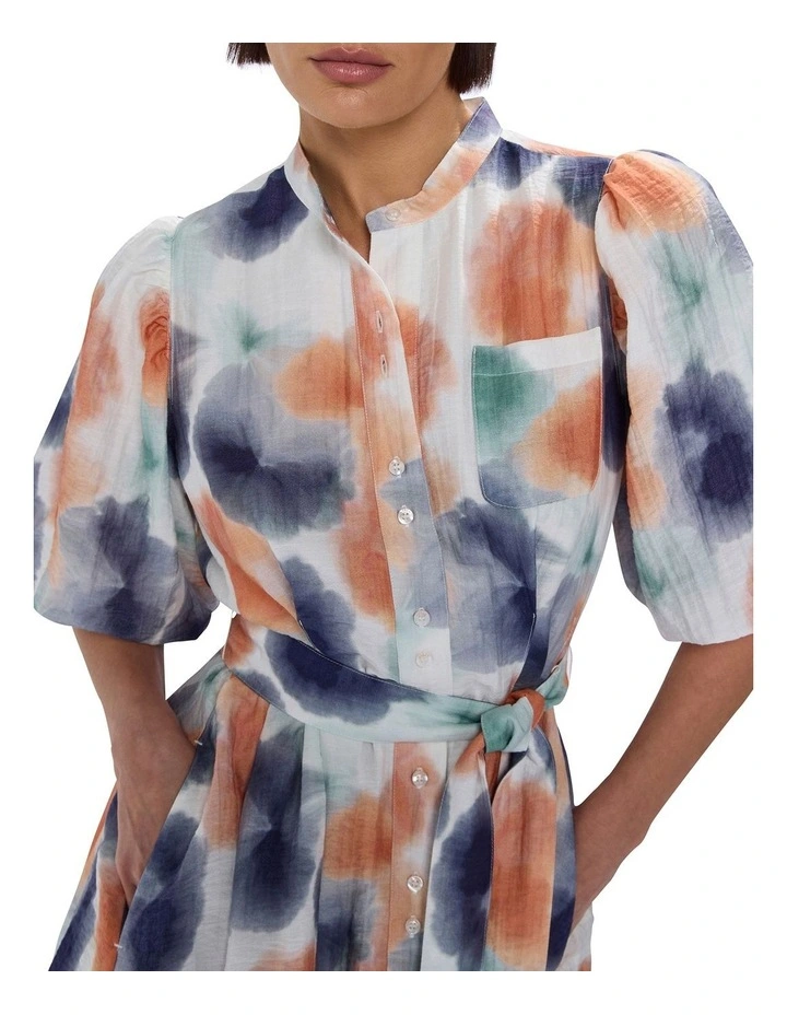 Too Spot To Handle Dress in White Multi image 3