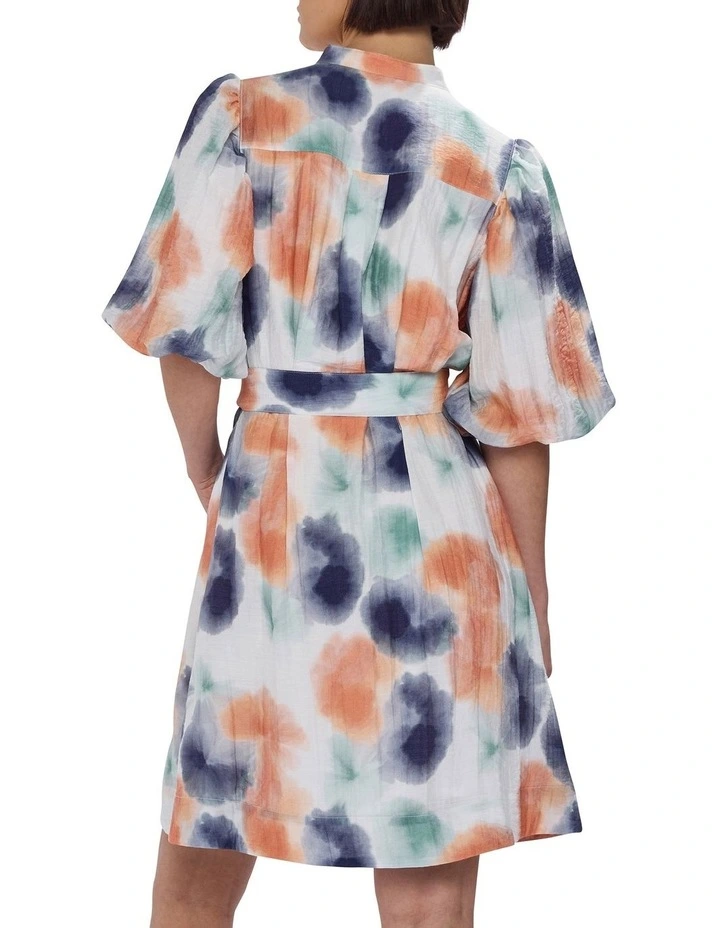 Too Spot To Handle Dress in White Multi image 4