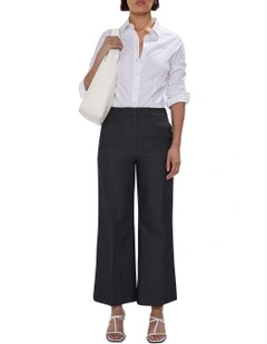 Tate Smart Denim Crop Pant in Washed Black