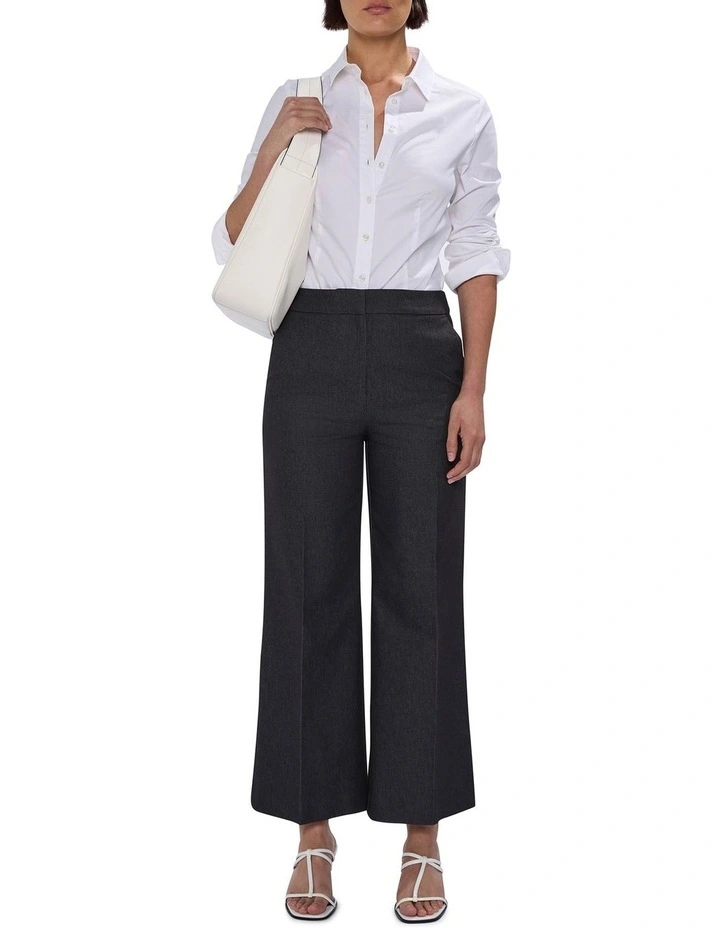 Tate Smart Denim Crop Pant in Washed Black image 1