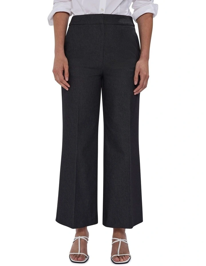Tate Smart Denim Crop Pant in Washed Black image 2