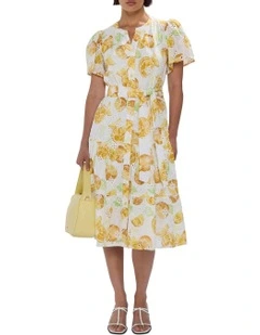 Peel Of Fortune Dress in White Multi