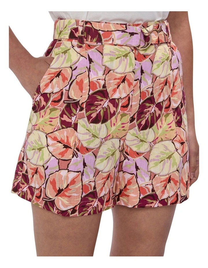 Plant Touch This Linen Shorts in Pink Multi image 3