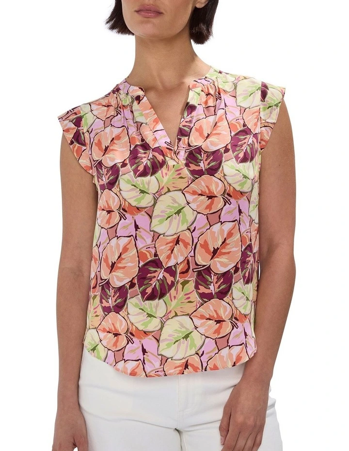 Plant Touch This Silk Top in Pink Multi image 1