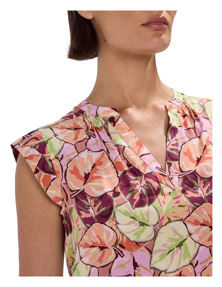Plant Touch This Silk Top in Pink Multi image 3