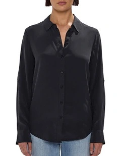 Sofia Silk Shirt in Black