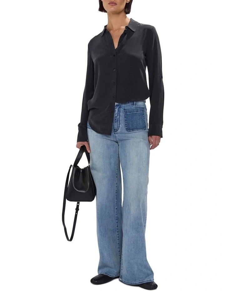 Sofia Silk Shirt in Black image 2