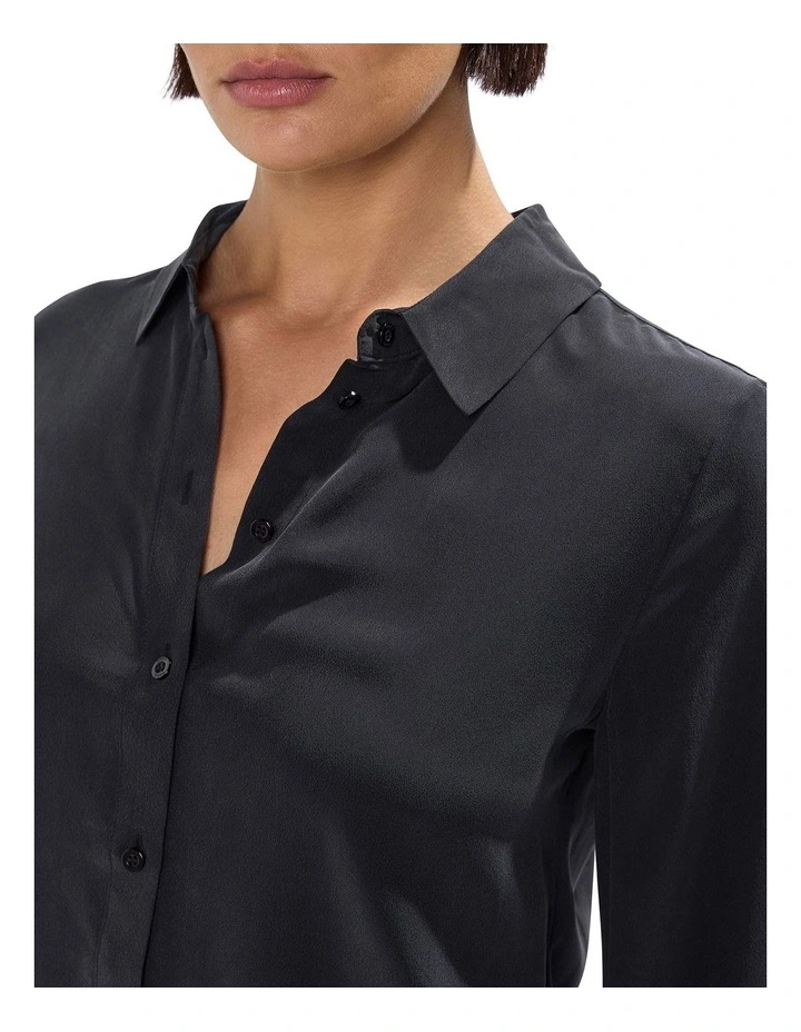 Sofia Silk Shirt in Black image 3