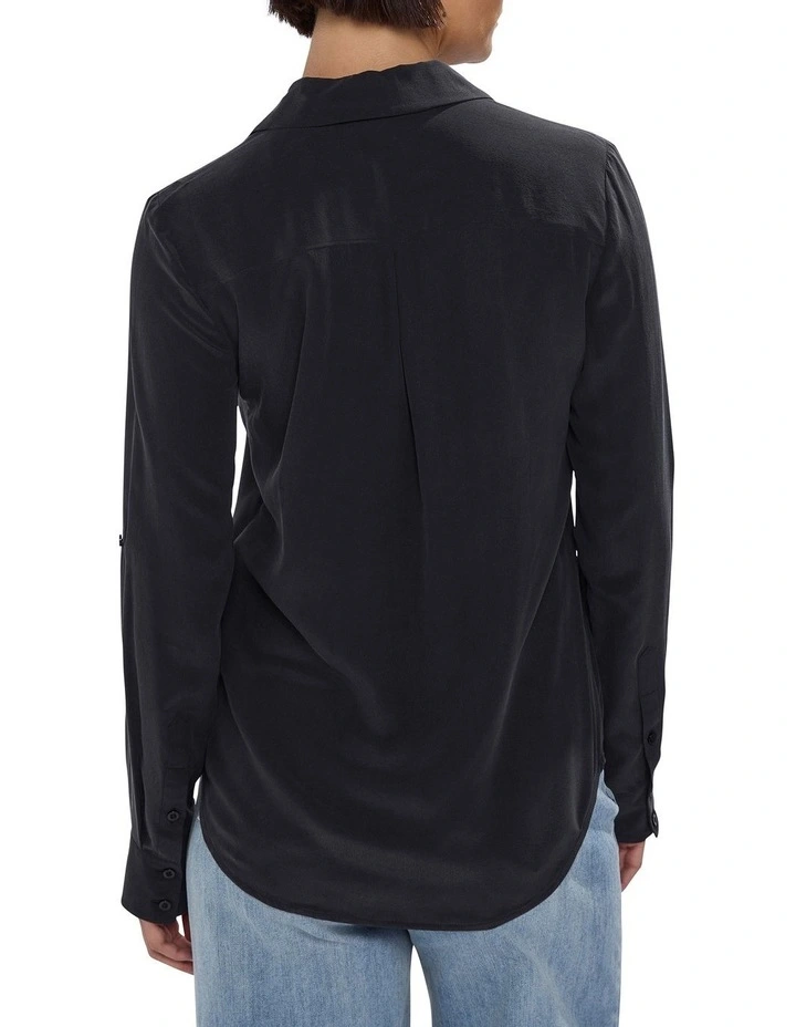 Sofia Silk Shirt in Black image 4