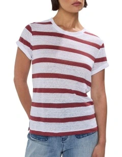 Cecilia Stripe Tee in Mahogany Stripe