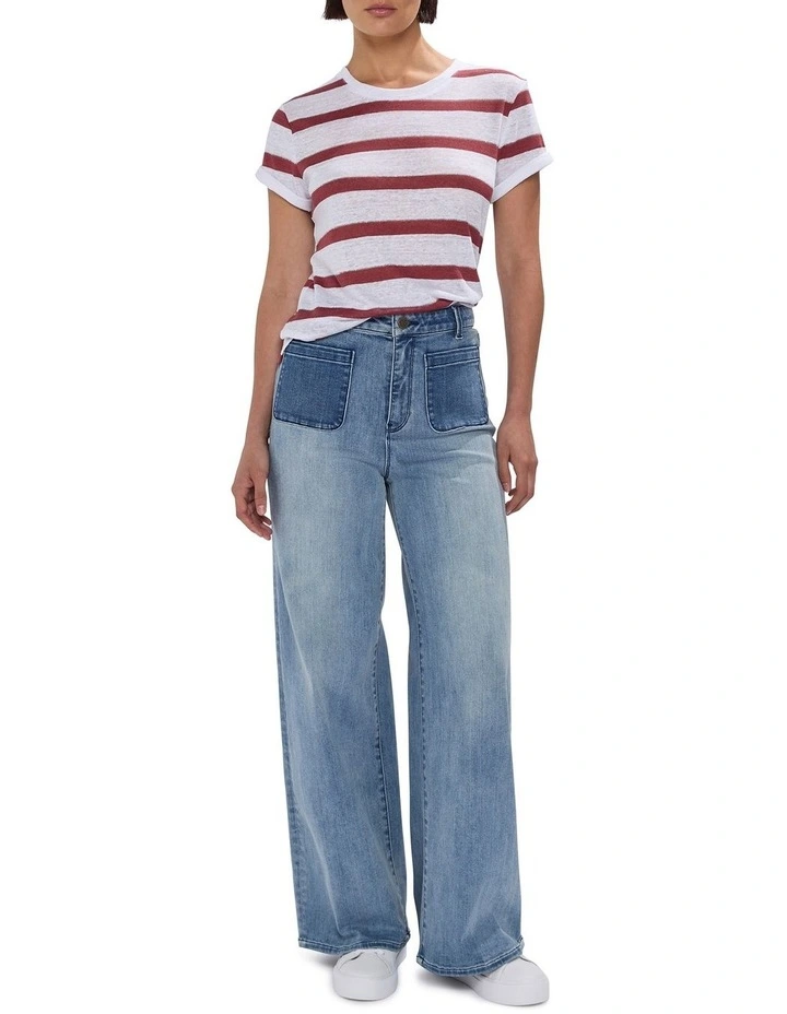 Cecilia Stripe Tee in Mahogany Stripe image 2