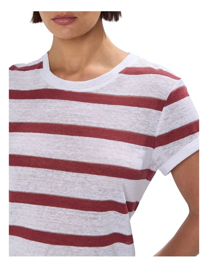 Cecilia Stripe Tee in Mahogany Stripe image 3