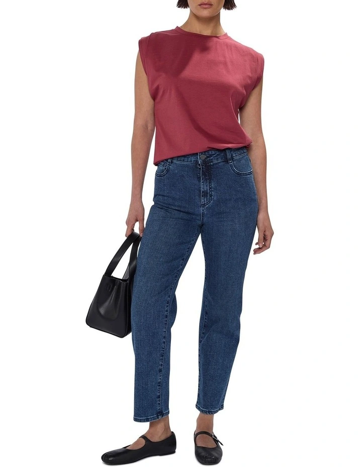 Darcy Mercerised Cotton Tee in Dark Mahogany image 2