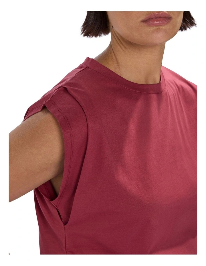 Darcy Mercerised Cotton Tee in Dark Mahogany image 3