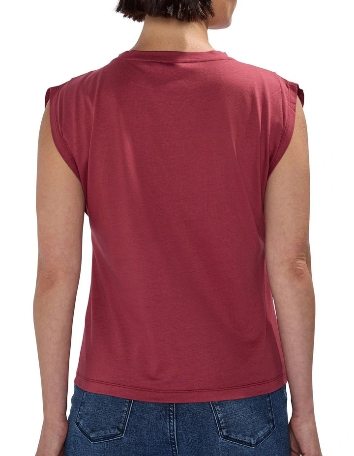 Darcy Mercerised Cotton Tee in Dark Mahogany image 4