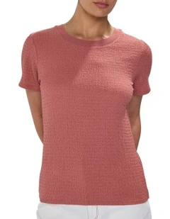 Mina Textured Tee in Light Mahogany