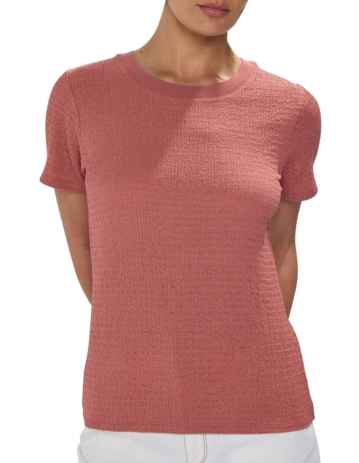 Mina Textured Tee in Light Mahogany image 1