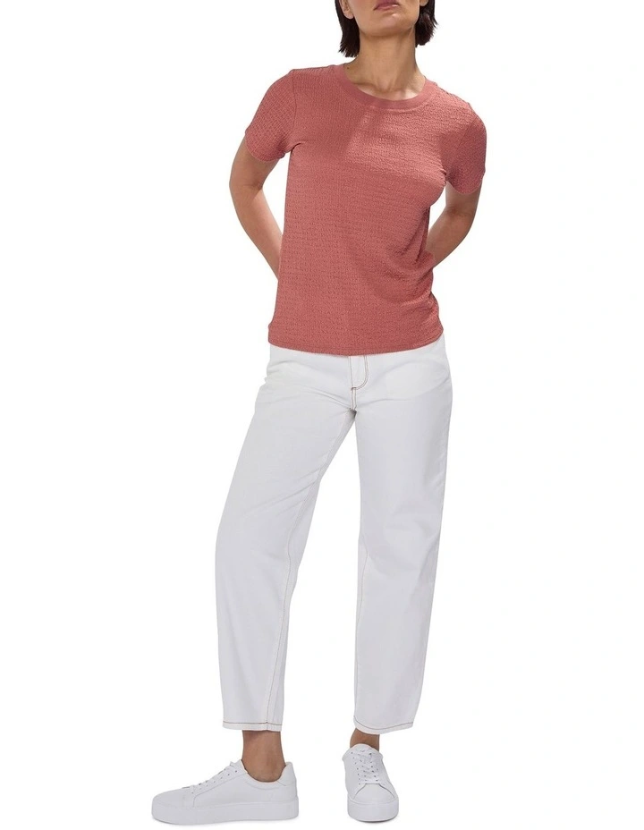 Mina Textured Tee in Light Mahogany image 2