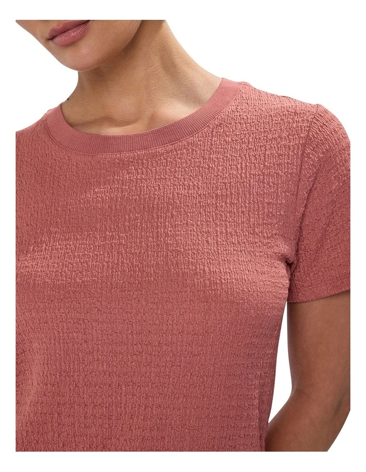 Mina Textured Tee in Light Mahogany image 3