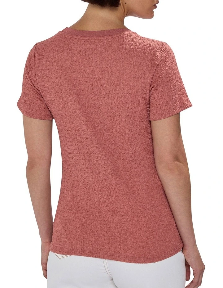 Mina Textured Tee in Light Mahogany image 4