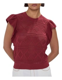 Cindy Pointelle Knit in Dark Mahogany