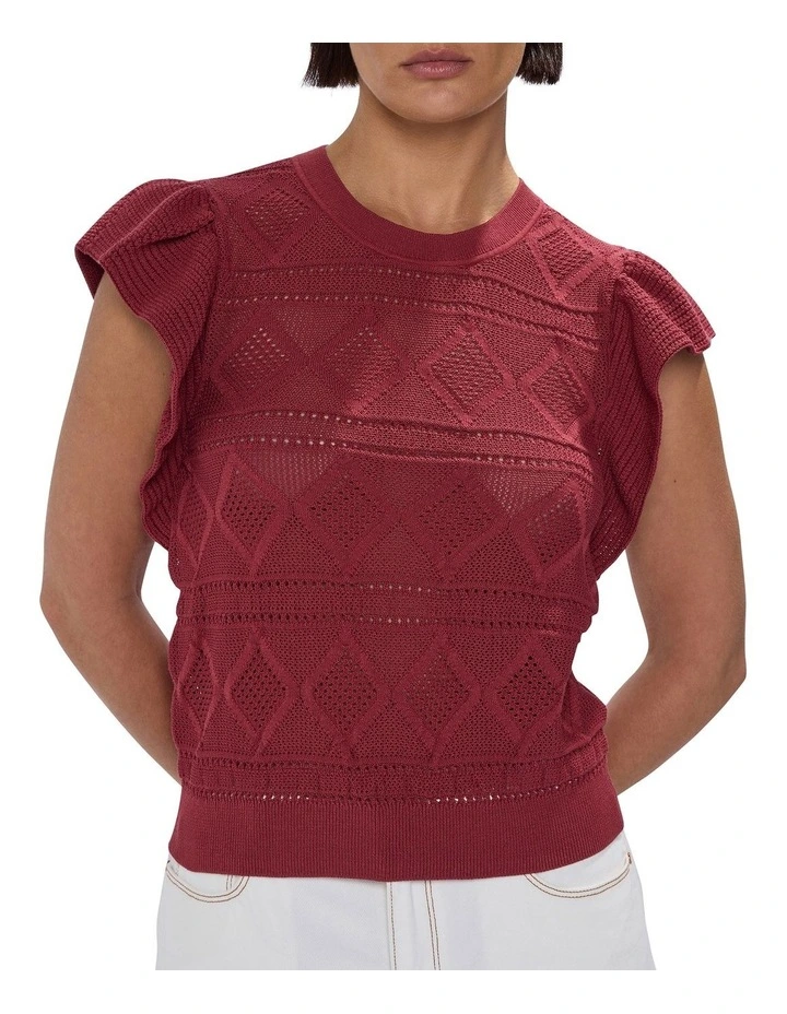 Cindy Pointelle Knit in Dark Mahogany image 1