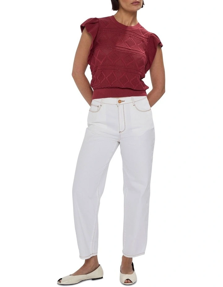 Cindy Pointelle Knit in Dark Mahogany image 2