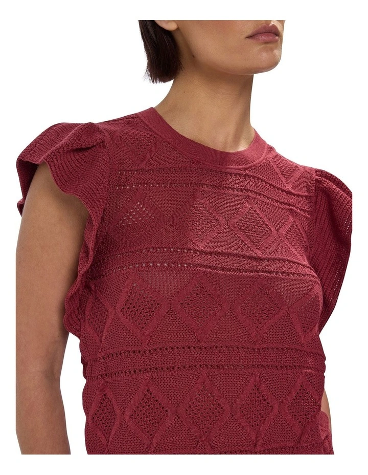 Cindy Pointelle Knit in Dark Mahogany image 3