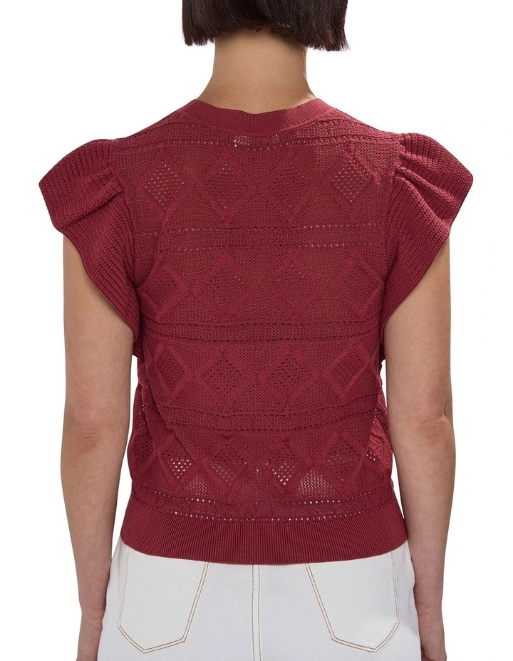 Cindy Pointelle Knit in Dark Mahogany image 4