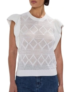 Cindy Pointelle Knit in White