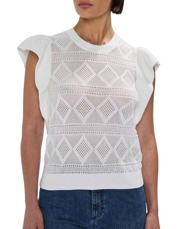 Cindy Pointelle Knit in White