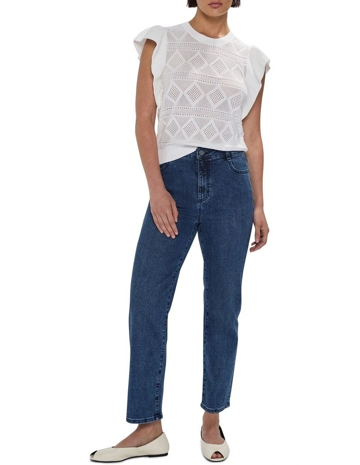 Cindy Pointelle Knit in White image 2