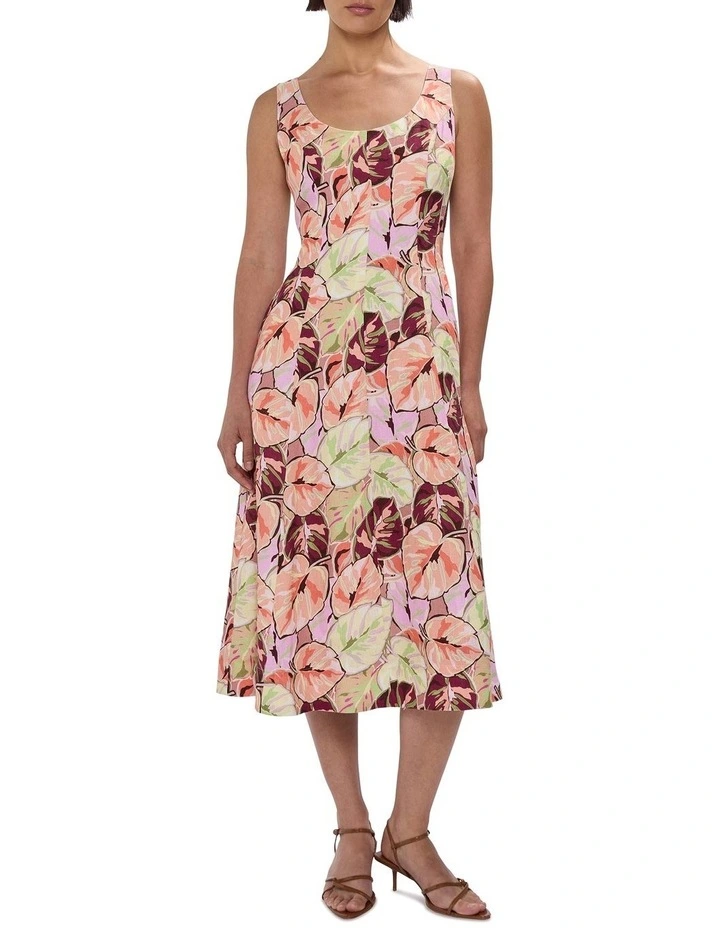 Plant Touch This Midi Dress in Pink Multi image 1
