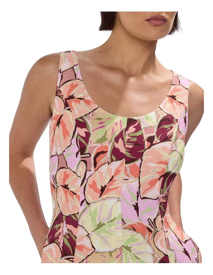 Plant Touch This Midi Dress in Pink Multi image 3