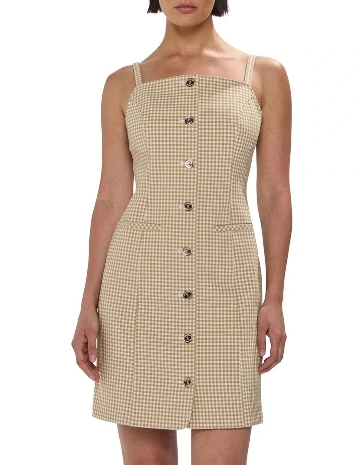 One In A Gingham Dress in Beige Multi image 2