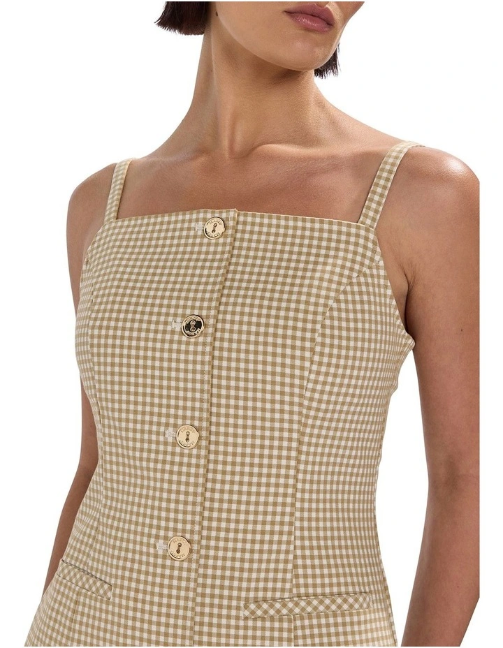 One In A Gingham Dress in Beige Multi image 3