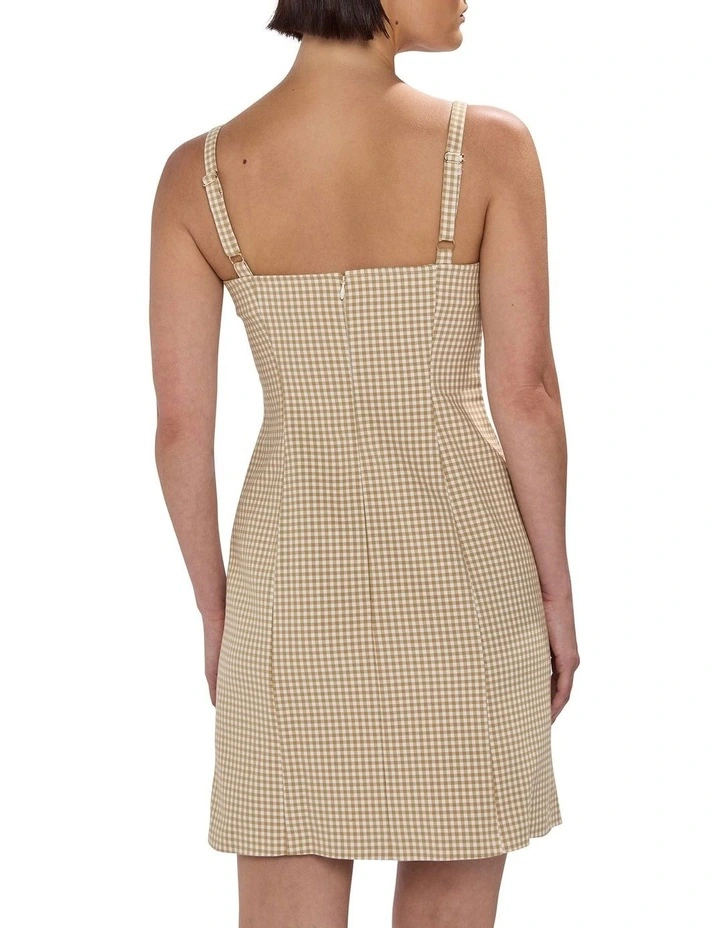 One In A Gingham Dress in Beige Multi image 4